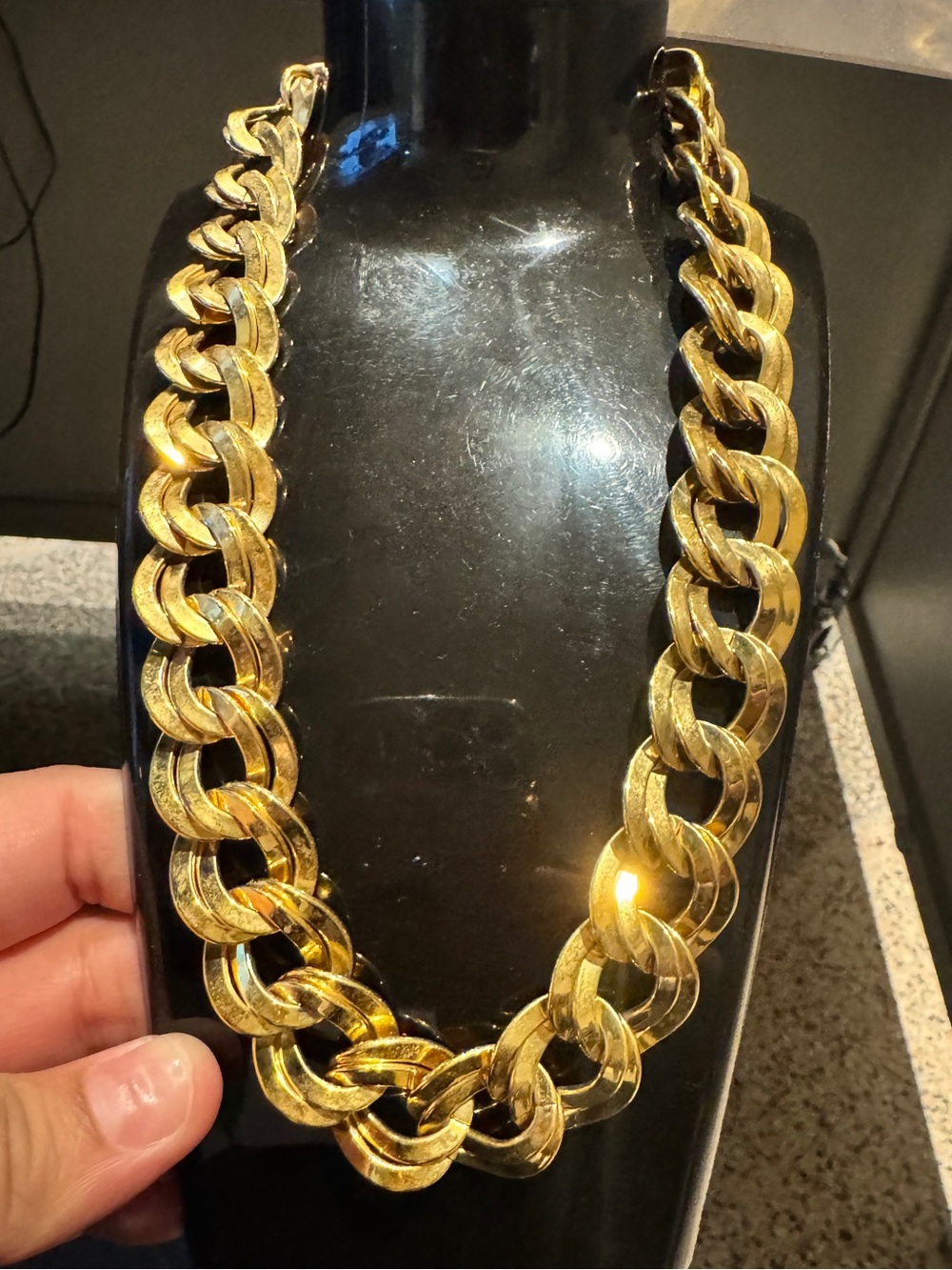MONET vintage Chunky Cuban Link Necklace – - Picture 2 of 13